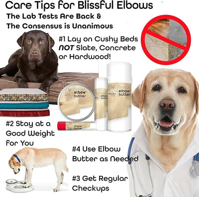 The Blissful Dog Elbow Butter for Dry, Cracked Calluses, Lick-Safe Dog Balm, Soothing Elbow Balm with Moisturizing Shea Butter, Almond, Olive, and Essential Oils, Pet Supplies, 8 oz. Tin