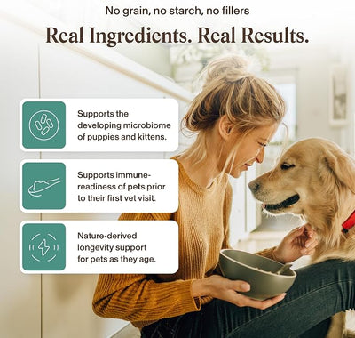 Real Mushrooms Pet Defenders - Dog Immune Support with Reishi, Turkey Tail, Shiitake, Maitake Organic Mushroom Extracts, Chaga - Daily Digestion and Immune Support for Dogs and Cats, 90ct