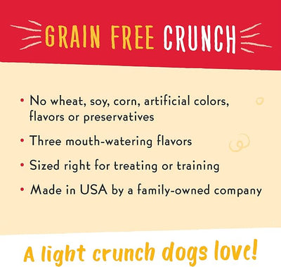 Charlee Bear Crunch Grain Free Dog Treats, Chicken,Pumpkin and Apple, 8 Ounce Resealable Bag,Low Calorie Training Treats for Dogs,Limited Ingredient,Healthy,Crunchy Dog Snacks, Made in USA (Pack of 2)