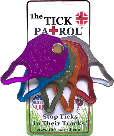Tick Remover Tool for People & Pets, Lightweight, Portable, Durable, Keychain Attachment, Quick, Safe & Effective Tick Removal Kit, Assorted Colors, Made in USA (6 Colors)