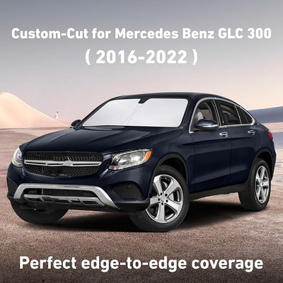 EcoNour Windshield Sunshade Compatible for Mercedes Benz GLC300 2016-2020 2021 2022, Sun Visor for Front Windshield & Window Sun Shade Cover, UV Heat Blocker & Protector, Car Accessories