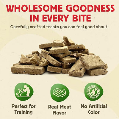 Chewmasters 100% Pure Beef Liver Bites - Freeze Dried Dog Treats, All Natural High Protein Training Treats, Grain Free, No Additives, Real Meat Flavor for All Life Stages, Made in USA - 17.6oz