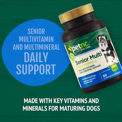 Petnc Senior Multi Chewables (60 Count), Daily Dog Multivitamin & Multimineral Support, Includes Zinc, Magnesium, Iron & More, Supports Overall Health, For Mature Dogs, Liver Flavor