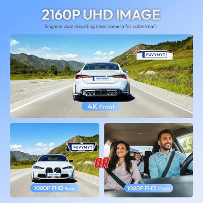 Dual Channel 4K & Rear 1080P Dash cam for Honda Civic(Grey), 22-26 Type R Sport LX EX Touring,Easy Installation,OEM-Style,Collision Detection,Loop Recording,WiFi & App,128G Card