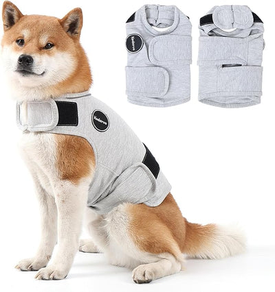 Dog Anxiety Jacket, Skin-Friendly Dog Calming Shirt - Dog Coat for Thunder, Fireworks, Vet Visits and Separation - Keep Pet Calm Without Medicine & Training, Light Grey, XX-Large