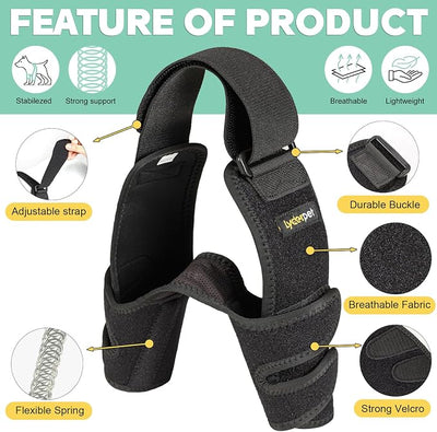 Dog Elbow Protector Brace for Canine Pads Elbow&Shoulder Support Callus, Hygroma, Dysplasia, Arthritis, Dislocation, Pressure Sores, with Metal Splints Wrap Both Left and Right Front Legs
