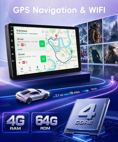 4G+64G Android 15 Car Stereo for Ford Escape/Kuga/Mazda Tribute 2007-2012, Rimoody 9" IPS Touchscreen Radio with Wireless Carplay Android Auto GPS/32 EQ/Bluetooth 5.0/5Ghz WiFi/AHD Backup Camera/SWC