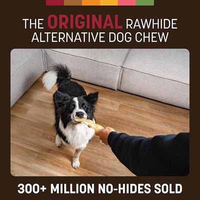 Earth Animal No Hide Strips - Natural Rawhide Free Dog Chew Strips, Beef - 16 Count