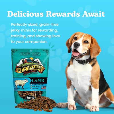 Classic Lamb Minis, Soft Jerky Training Treats for Dogs, Grain-Free, All-Natural & Perfectly Sized for Training, High-Value Rewards in a Convenient 3.5 Ounce Pouch