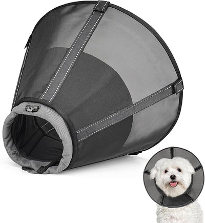Dog Cone Collar to Stop Licking, Soft Mesh Recovery Collar After Surgery with Liner, Elizabeth Cone Alternative for Medium and Large Dogs, for Surgery, Spay, Neuter, Wound Care,L,Matte Black