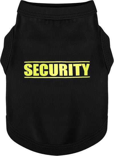 Discover Cozy Cotton Canine Wear: Soft, Lightweight, and Breathable Dog Shirt Vest with Eye-Catching Graphics(Security), Keeping Your Furry Friend Warm and Comfy! Black 4XL