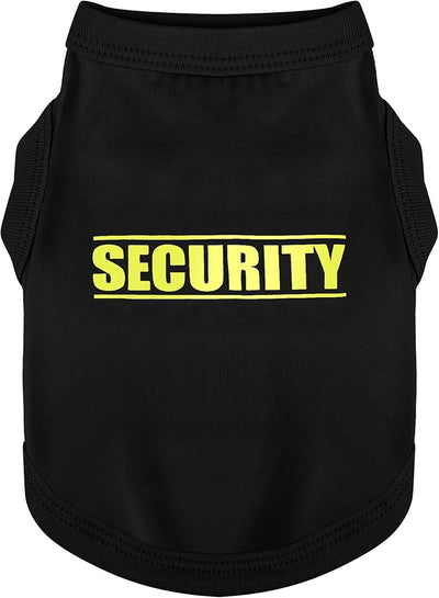 Discover Cozy Cotton Canine Wear: Soft, Lightweight, and Breathable Dog Shirt Vest with Eye-Catching Graphics(Security), Keeping Your Furry Friend Warm and Comfy! Black XS