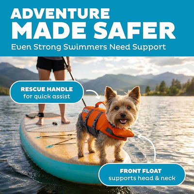 Outward Hound Granby Splash Orange Dog Life Jacket, XS