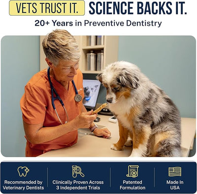 Tartar Shield® Soft Rawhide Dental Chews for Large Dogs | VOHC Accepted | Reduces Tartar, Controls Plaque & Freshens Breath | Vet Recommended | Bacon Flavor | USA Made | 24 Count