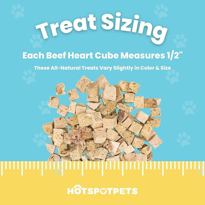 hotspot pets Freeze Dried Beef Heart Treats for Cats & Dogs - 1LB Resealable Big Bag, Made in USA, Single Ingredient All Natural Grain-Free Immune support Treats -Perfect for Training, Topper or Snack