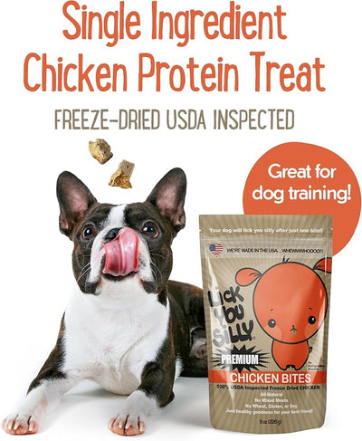 Lick You Silly Freeze-Dried Chicken Liver Dog Treats | High-Protein Puppy Training Treats for Small, Medium, & Large Dogs | Grain-Free, All-Natural Pet Snacks | Made in The USA