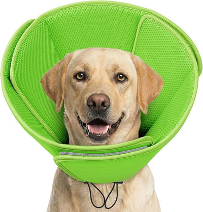 AOFITEE Soft Dog Cone Collar Anti-Licking, Dog Cone Alternative After Surgery, Elizabethan Cones for Large Dogs Post-Surgery, Neuter Recovery Pet Dogs E-Collar(Green,X-Large)