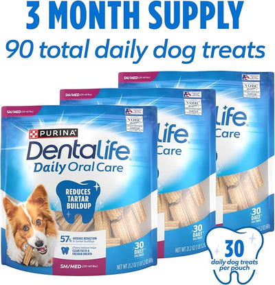 Purina DentaLife Daily Oral Care Dog Dental Chews for Small and Medium Breed Dogs - 90 ct.
