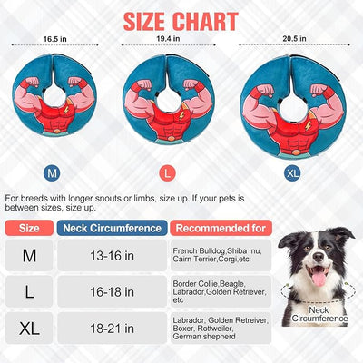 BEAUTYZOO Dog Cone Alternative After Surgery for Large Medium Small Dogs, Soft Inflatable Cone Collar for Dogs Cats, Pet Neck Donut E Collar Dog Recovery Collars to Stop Licking, Blue, S
