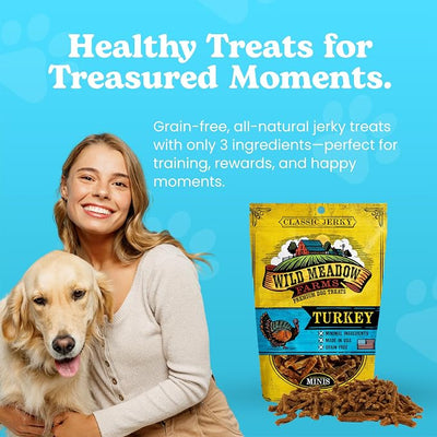 Classic Turkey Minis, Soft Jerky Training Treats for Dogs, Grain Free, All Natural & Perfectly Sized for Training & Rewards, 3.5oz