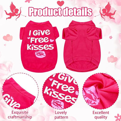 Weewooday 5 Pieces Dog Shirt Bulk Dog Pink Hearts Clothes Heart Pet Shirts for Small Dogs Girl Dogs Puppy Clothes for Chihuahua Yorkie Bulldog Schnauzer Breathable Shirt Vest (Small)