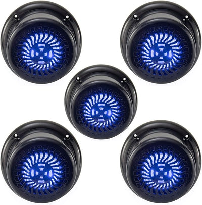 RecPro RV Flush Mount Speaker | Exterior 5.25" Black Wavy Blue LED | Waterproof (5 Pack)