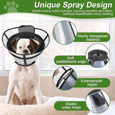 Cone for Dogs – Soft Elizabethan Collar for Large, Medium & Small Dogs | Post-Surgery Recovery, Anti-Licking, Adjustable & Lightweight Dog Cone Alternative (Black,S)