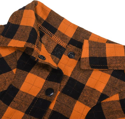 PUPTECK Plaid Fall Dog Shirt, Cute Puppy Cat Polo T-Shirt, Soft Pet Clothes Boy for Small Medium Dogs, S
