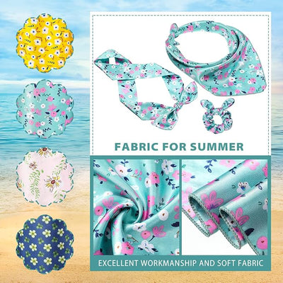 Hanaive 12 Pack Dog Bandanas & Matching Scrunchie Set Dog and Owner Matching Clothes Flower Pet Scarf Bibs with Hair Tie Headbands for Small Puppy Pet Owner Mom Outfit Gift