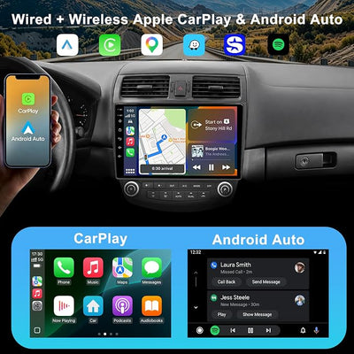 Car Radio Stereo for Honda Accord 7th Gen 2003-2007, 10.2 Inch IPS Touchscreen Android 13 64GB, Wireless CarPlay Android Auto, Plug and Play, 1080P Backup Camera, 5G WiFi, GPS, SWC, AM/FM Radio