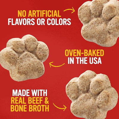 Blue Dog Bakery More Crunch Medium Beef & Bone Broth Dog Treats, Dog Biscuits for Large Breeds, Healthy Treats, All Natural, 18 oz (Pack of 1)