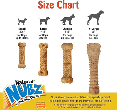 Nylabone Nubz Wild Natural Dog Chew Treats for Small Dogs, Long Lasting Dog Chew Bones Made in USA, Bison Flavor, Small Dog Bones for Dogs Up to 25 lbs. (12 Count)