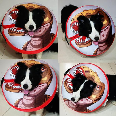 BEAUTYZOO Dog Cone Alternative After Surgery for Large Medium Small Dogs, Soft Inflatable Cone Collar for Dogs Cats, Pet Neck Donut E Collar Dog Recovery Collars to Stop Licking, Dinosaur, XL