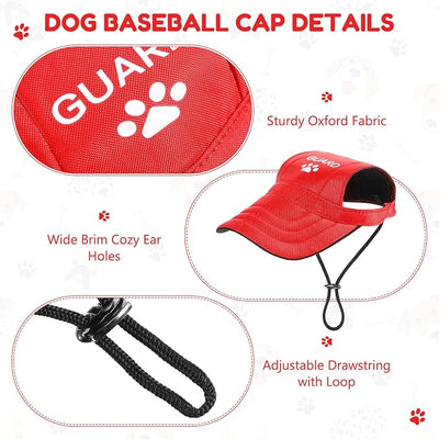 Geyoga Guard Pet Costume Set Dog Cosplay Clothes Outfit Accessories Include Baseball Hat and Dog Bandana for Pet Party Supplies(M)