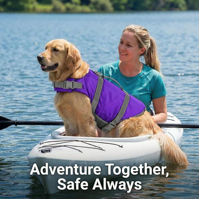 Doglay Dog Life Jacket with Rescue Handle, Dog Life Vest for Swimming Boating, Adjustable Reflective Puppy Swim Vest with Superior Buoyancy for Small Medium Large Dogs