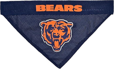 NFL DOG BANDANA - CHICAGO BEARS REVERSIBLE PET BANDANA. 2 Sided Sports Bandana with a PREMIUM Embroidery TEAM LOGO, Large/X-Large. - 2 Sizes & 32 NFL Teams available