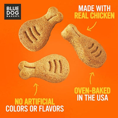 Blue Dog Bakery More Crunch Chicken, Dog Biscuits, Healthy Treats, Made with Real Chicken, 14 oz (Pack of 1)