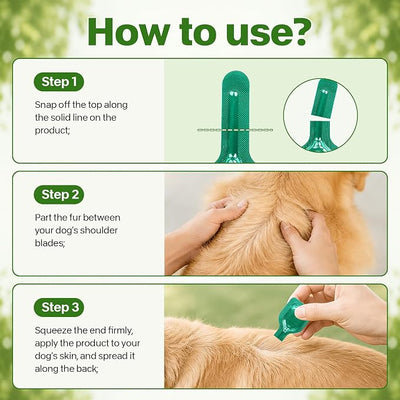 Flea and Tick Prevention for Small Medium Dogs, Waterproof Topical Dog Flea and Tick Fast-Acting at Home, 6 Doses Control for Dogs 5-43 lbs