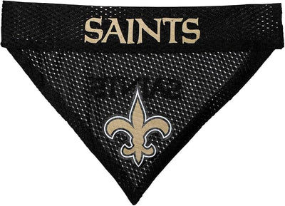 Pets First NFL DOG BANDANA - NEW ORLEANS SAINTS REVERSIBLE PET BANDANA. 2 Sided Sports Bandana with a PREMIUM Embroidery TEAM LOGO, Large/X-Large. - 2 Sizes & 32 NFL Teams available