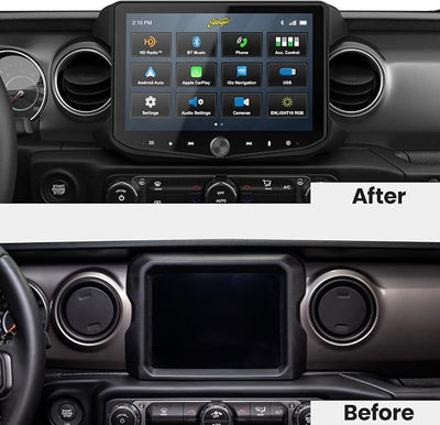 Stinger 10.1" Certified Wireless Car Play Android Auto, Touchscreen Stereo for Wrangler JL (18-23)/Gladiator JT (20-23) Complete Radio System, Off Road Gauges Designed in USA HEIGH10+