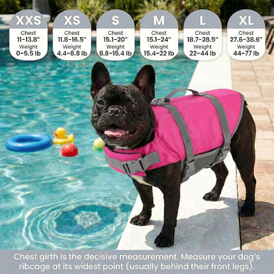 Doglay Dog Life Jacket with Rescue Handle, Dog Life Vest for Swimming Boating, Adjustable Reflective Puppy Swim Vest with Superior Buoyancy for Small Medium Large Dogs