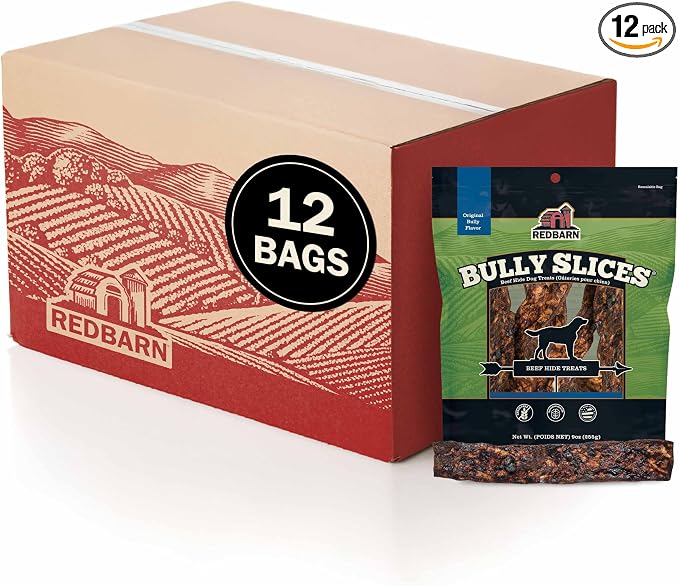 Redbarn Pet Products Bully Slices for Dogs Original Bully Natural Dental Treats 12 Bags