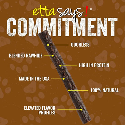 etta says! Premium Crunchy 7" Buffalo Dog Chews - Grain-Free Dog Treats, Good for Teeth, Easy to Digest - Made in The USA (20 Count Pack of 1)