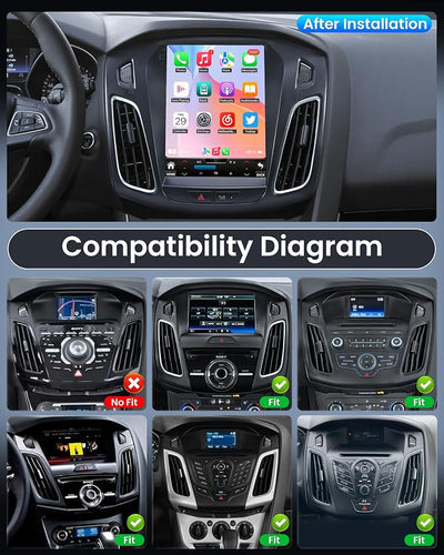 8 Core 4+32G Android 13 Upgrade Car Radio for Ford Focus 2012-2018: 10.4" 1024 * 768 HD Touchscreen Head Unit Wireless Carplay Android Auto 1080P Backup Camera Mirror Link 5G WiFi GPS Bluetooth SWC FM