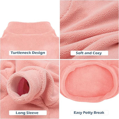 GYALAPERI Dog Sweater, 3 Pack Dog Sweaters for Small Dogs Girl Boy, Ultra Soft Warm Puppy Clothes Dog Coat for Winter (Peach+Lt Camel+Pink, X-Large)