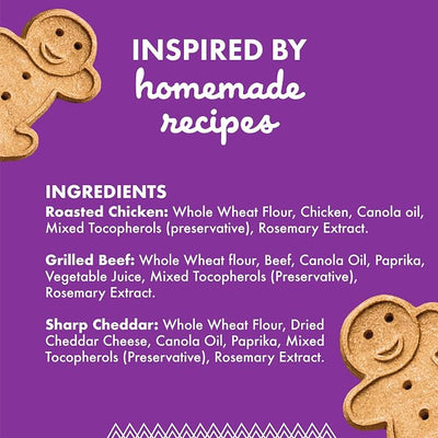 Buddy Biscuits 16 oz. Box of Crunchy Dog Treats Made with Assorted Flavors of Roasted Chicken, Grilled Beef, and Sharp Cheddar