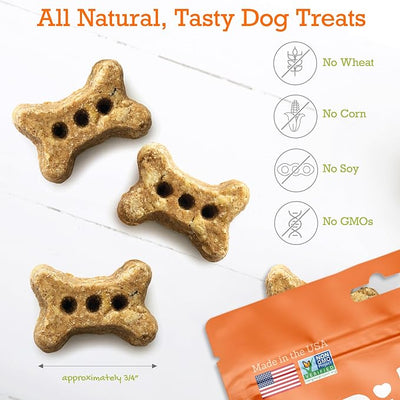 Riley's Dog Biscuits - Organic & Crunchy Small Dog Treats for Training and Reward - All Natural Bone Biscuits Made in USA - 12oz, Pumpkin with Coconut