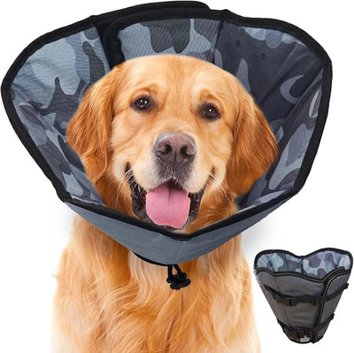 Dog Cone Collar for Dogs After Surgery Extra Long, Adjustable Comfy Dog Elizabethan Pet Collar Cone for Large Dogs Anti-Lick Protective Wound (Camouflage, XL)