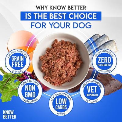 Know Better Beef Recipe Homemade Dog Food Premix - Complete Raw or Homemade Dog Meal Mix for Small Dogs - Puppies & Adults - Easy-to-Prepare Balanced Nutrition - Pet Supplies - 4.8 Oz
