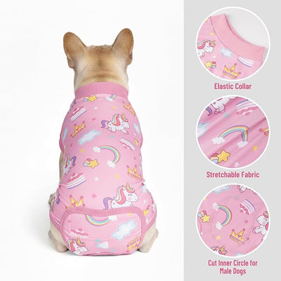 cyeollo Recovery Suit for Dogs Surgery Suit Female Spay Soft Pet Onesie Bodysuit After Sugery Male Dog Neuter Pet Clothes Small Dogs Surgical Recovery Shirt, Unicorn S